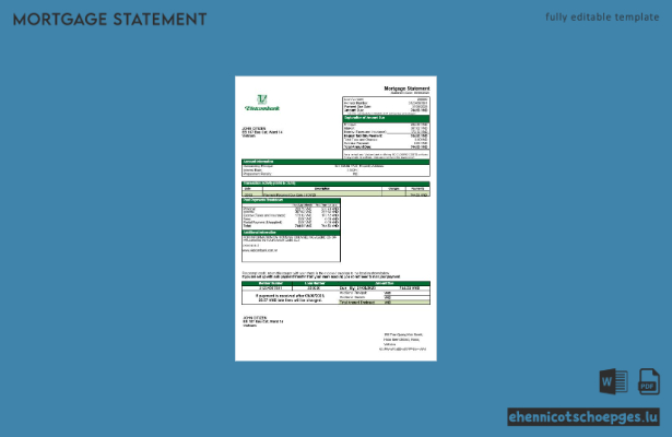 Vietnam Vietcombank Hypothekenabrechnung in Word- und PDF-Formaten – Beispielvorschau